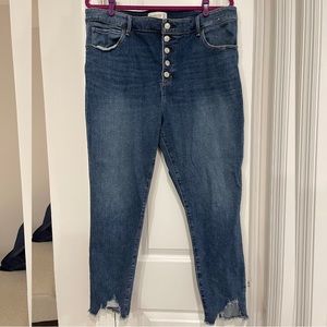 Abercrombie & fitch jeans high rise super skinny jeans button up size 18